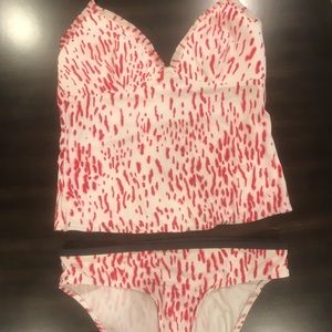 Women Red and white bikini